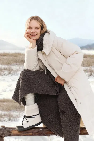 Fabrique Betty Long Water Repellent Puffer Coat In Graphene Lined Lightweight Fabric In Multi