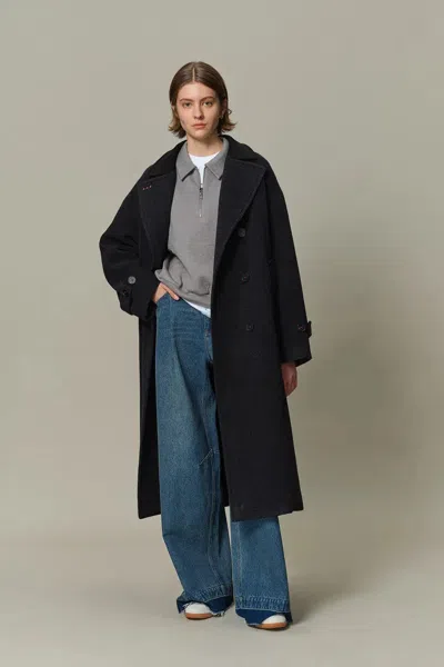 Fabrique Brandt Wool Coat In Wool In Gray