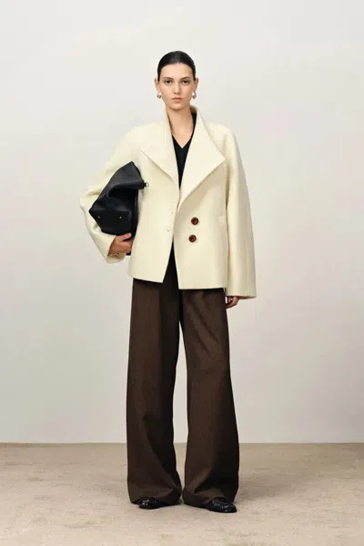 Fabrique Bridle Crop Wool Jacket In Merino Wool In Neutral