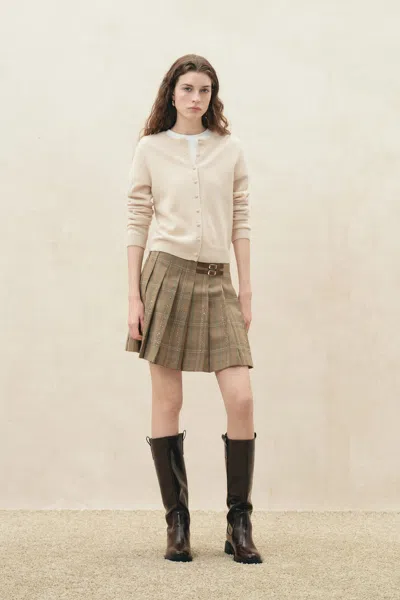 Fabrique Calliope Crystal Embellished Cardigan In Wool Yarn In White