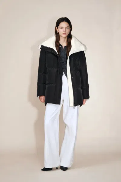 Fabrique Carezza Double Faced Two Tone Down Jacket In High Density Down Proof Fabric In Black