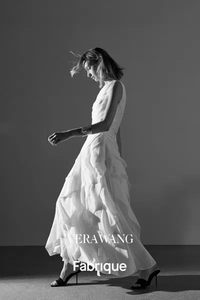Fabrique Cascade Ruffled Tie-front One Shoulder Dress In Mulberry Silk In White