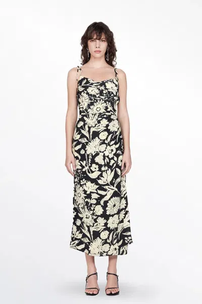 Fabrique Cataline Cami Wrap Dress In Silk Crepe De Chine In Black