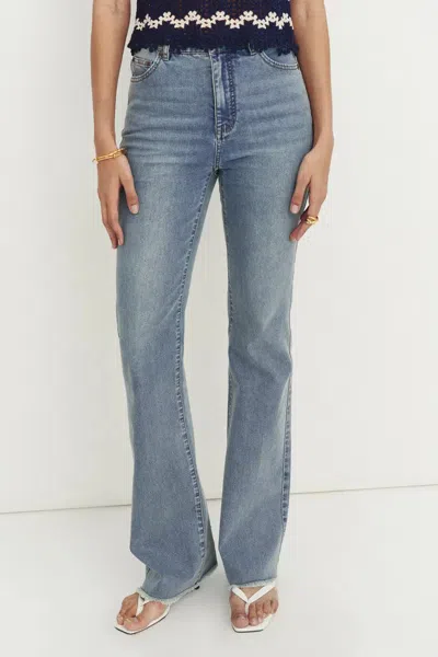 Fabrique Cathy Slight Bootcut Jeans In Acetate Denim In Blue