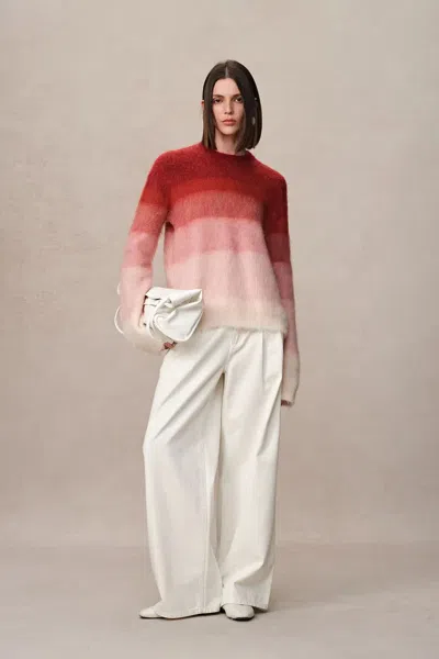 Fabrique Cherry Ombré Sweater In Baby Alpaca Blend In Red