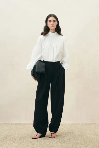 Fabrique Chicago Reversible Deconstructed Scarf Tie Blouse In White