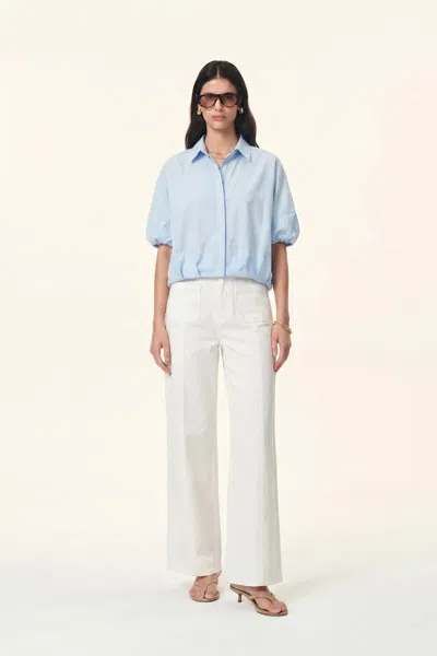 Fabrique Claire Bubble Puff Sleeve Shirt In Blue