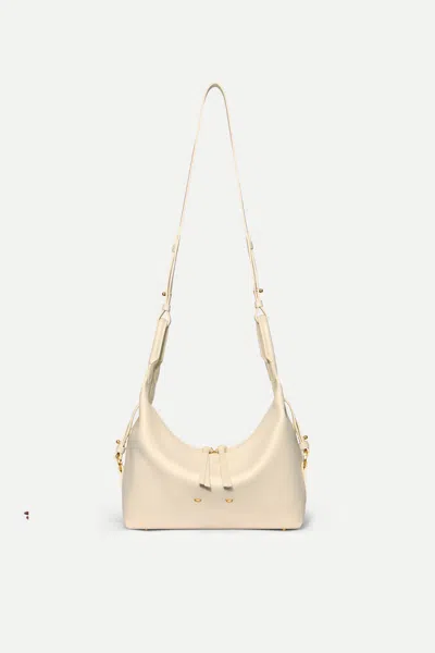Fabrique Clio Slouchy Swing Bag In Smooth Top-grain Leather In White