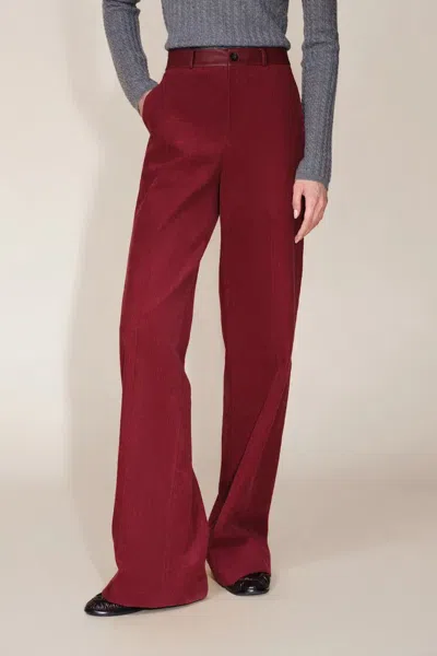 Fabrique Cora Panel Track Pants In Cotton Corduroy In Red