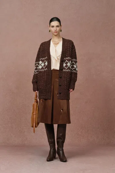 Fabrique Corvara Fair Isle Cardigan In Coarse Spun Merino Wool