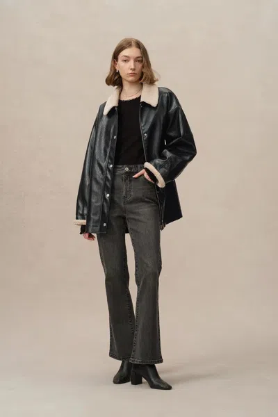 Fabrique Courtney Jacket In Vegan Leather In Black