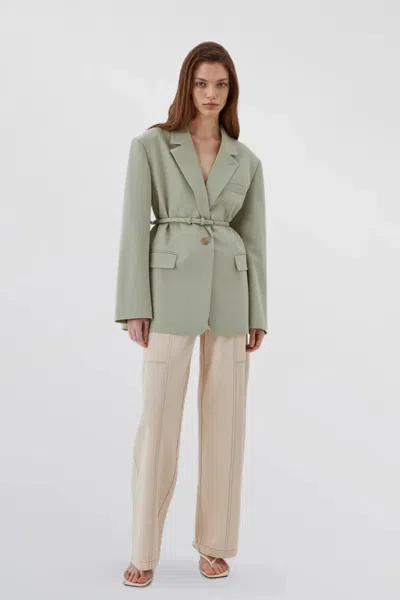 Fabrique Creamy Green Detachable Belt Blazer