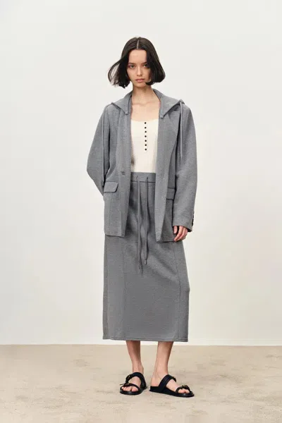 Fabrique Daseasa Detachable Hoodie Blazer Jacket In Gray