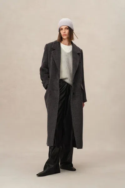 Fabrique Deneb Long Coat In Alpaca Wool In Gray
