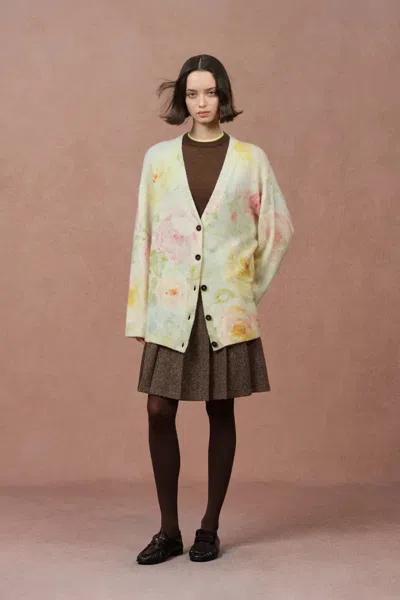 Fabrique Dorothy Knit Cardigan In Merino Alpaca Blend In Multi