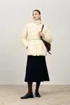 Fabrique Dove Stand Collar Quilted Down Jacket In High-density Down-proof In White