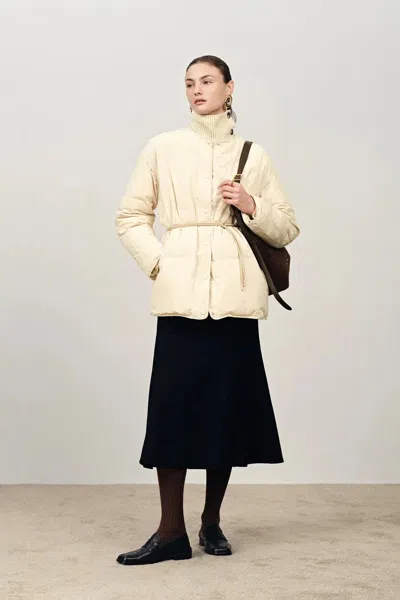 Fabrique Dove Stand Collar Quilted Down Jacket In High-density Down-proof In White