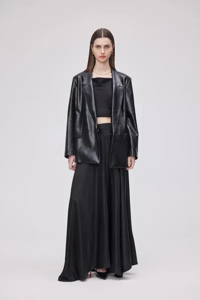 Fabrique Drake Jacket In Waxed Faux Leather In Blue