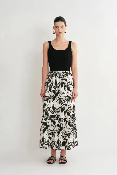 Fabrique Dries Braided Black Tank Top In Tencel-silk Knit