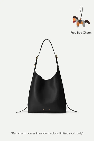 Fabrique Duomo Hobo Bag Medium In Full Grain Leather In Black