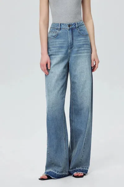 Fabrique Echo Wide-leg Jeans In Cotton Denim In Blue