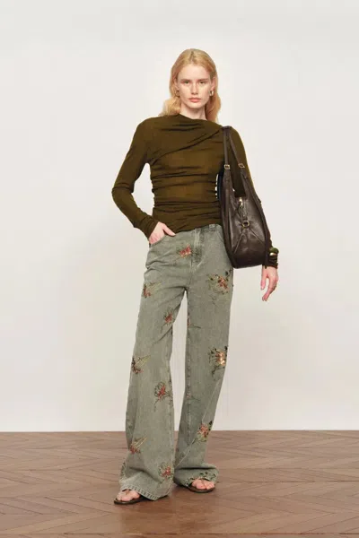 Fabrique Edith Mock Two Piece Top In Lightweight Merino Knit In Multi