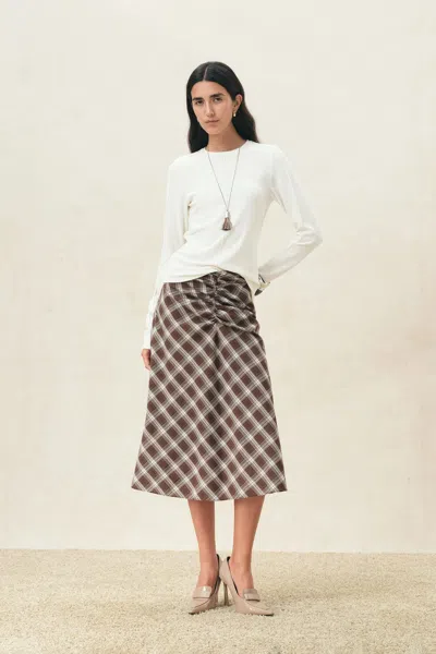 Fabrique Ella White Structured Seam Detail Top