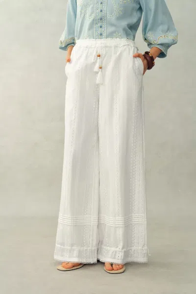 Fabrique Elsa Pleated Balloon Pants In 100% Lightweight Cotton In White