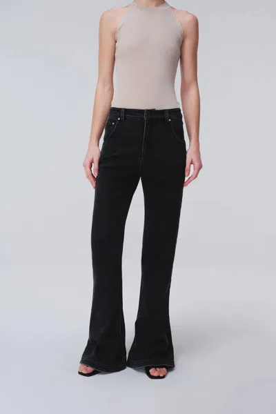 Fabrique Étoile Bell Bottom Jeans In Cotton Denim In Black