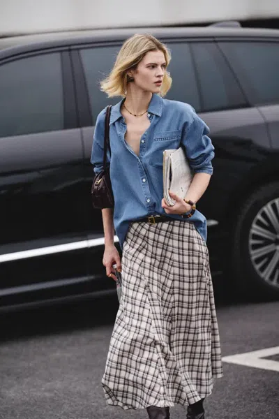 Fabrique Eva Sky Blue Airy Shirt In Lyocell Denim