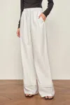 Fabrique Eve Openwork Drawstring Wide Leg Pants In White