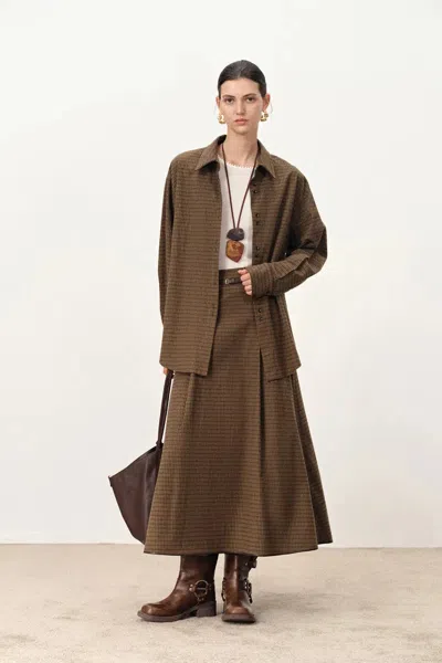 Fabrique Faith Checkered Shirt In Cotton Flannel In Green