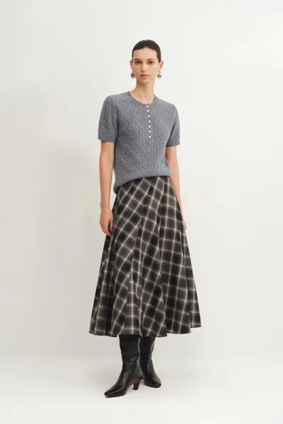 Fabrique Fate Cable Top In Australian Wool Blend Knit In Gray