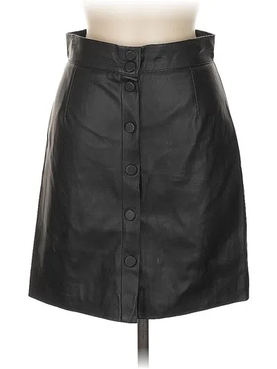 Pre-owned Fabrique Faux Leather Skirt In Black