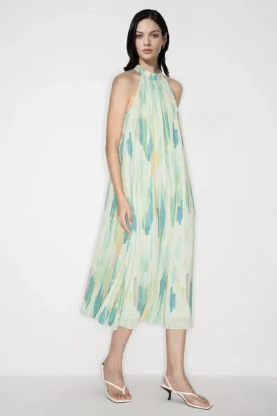 Fabrique Florida Halter Dress In Premium Flora Print In Multi