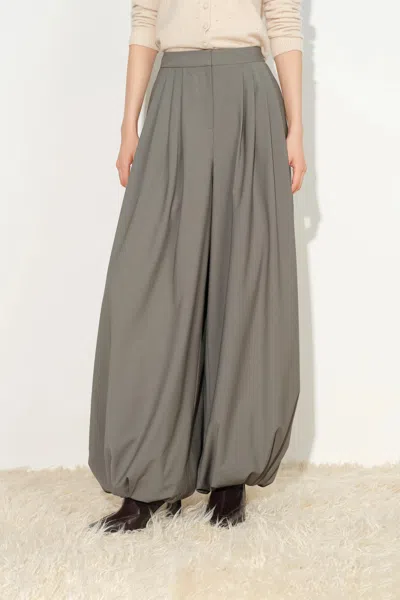 Fabrique Fofia Drapey Balloon Pants In Wool Blend In Gray