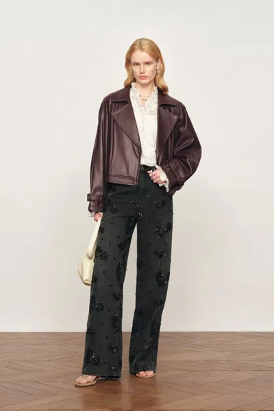 Fabrique Fred Short Jacket In Eco Leather In Brown