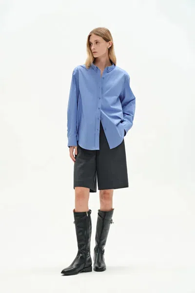 Fabrique Freya Fitted Shirt In Premium Cotton In Blue