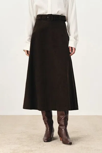 Fabrique Geraldin Midi Skirt In Cotton Corduroy