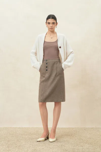 Fabrique Gracia White One Button Batwing Sleeve Knit Cardigan In Wool Blend