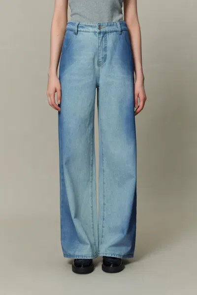 Fabrique Halo Smudged Contrast Jeans In Blue