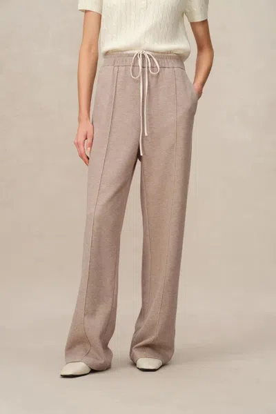 Fabrique Icy Double Waistband Casual Trousers In Wool Blend Terry Knit