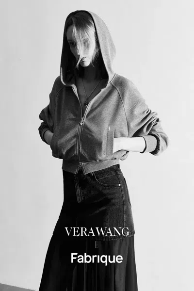 Fabrique Illusion-s Crop Hoodie In Bright Silk Knitting In Gray