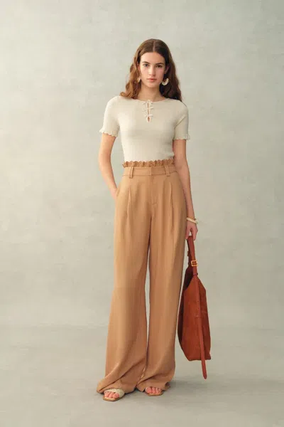 Fabrique Iris Wool Base Layer Top In Sheep Wool Knit In White