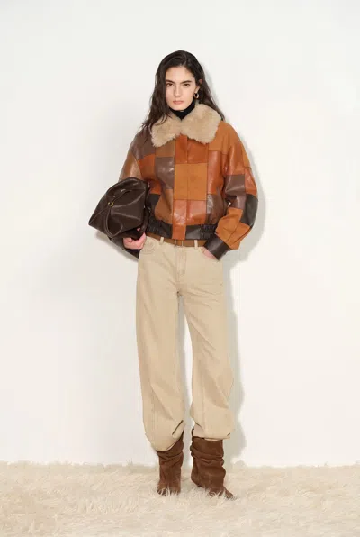 Fabrique Jett Paneled Jacket With Detachable Faux Fur Collar In Multi
