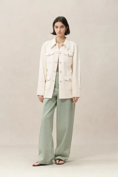 Fabrique Juno Jacket In Lyocell Denim In White