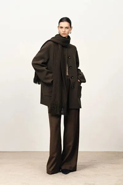 Fabrique Kaila Fringed Scarf Coat In Double-face Merino-cashmere
