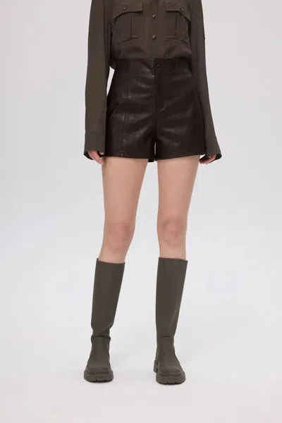 Fabrique Kaka Shorts In Distressed Vegan Leather