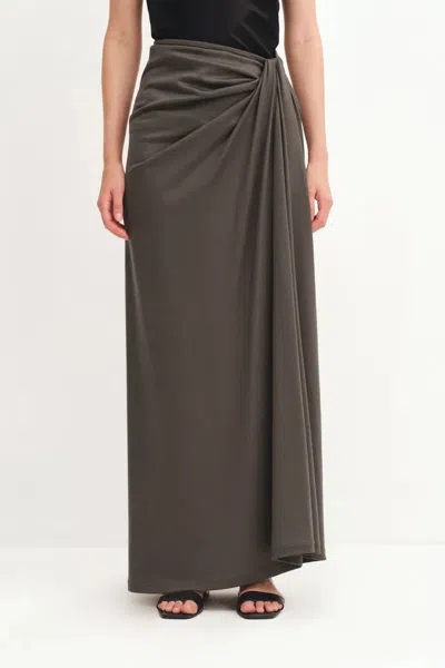 Fabrique Kari Skirt In Lightweight Merino Knit In Gray