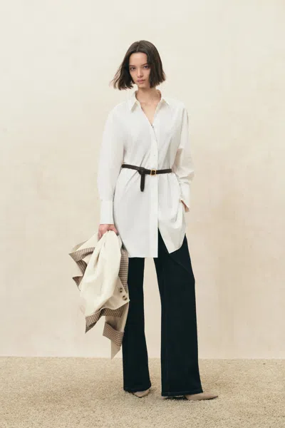 Fabrique Kate High Low Oversized Shirt Dress In White